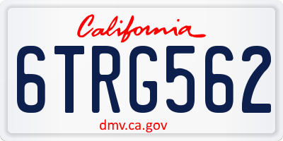 CA license plate 6TRG562