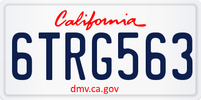 CA license plate 6TRG563