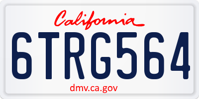 CA license plate 6TRG564
