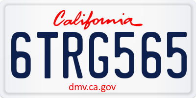 CA license plate 6TRG565