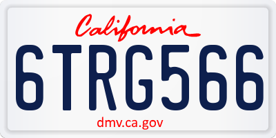 CA license plate 6TRG566
