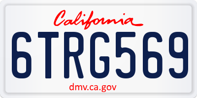 CA license plate 6TRG569