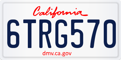 CA license plate 6TRG570
