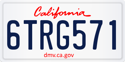 CA license plate 6TRG571