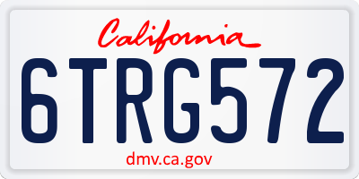 CA license plate 6TRG572