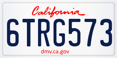CA license plate 6TRG573