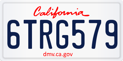 CA license plate 6TRG579