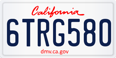 CA license plate 6TRG580
