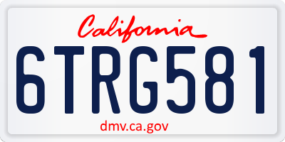 CA license plate 6TRG581