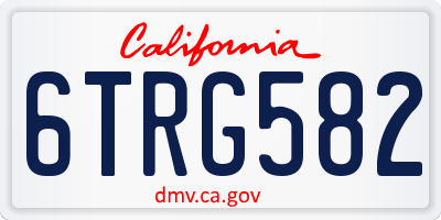 CA license plate 6TRG582