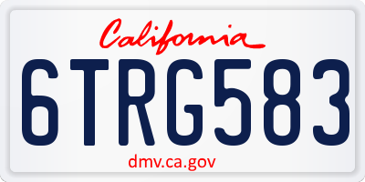 CA license plate 6TRG583