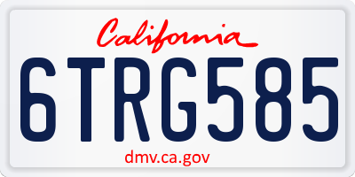 CA license plate 6TRG585