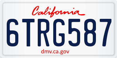 CA license plate 6TRG587