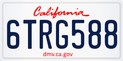 CA license plate 6TRG588
