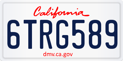 CA license plate 6TRG589
