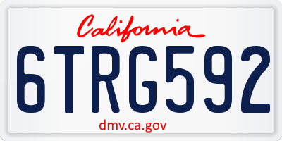 CA license plate 6TRG592