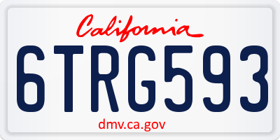 CA license plate 6TRG593