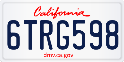 CA license plate 6TRG598