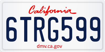 CA license plate 6TRG599