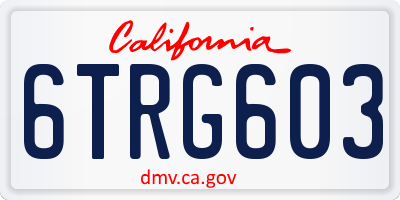 CA license plate 6TRG603