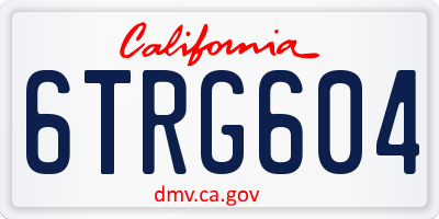 CA license plate 6TRG604