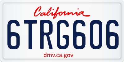 CA license plate 6TRG606