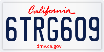 CA license plate 6TRG609