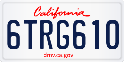 CA license plate 6TRG610