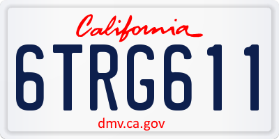 CA license plate 6TRG611