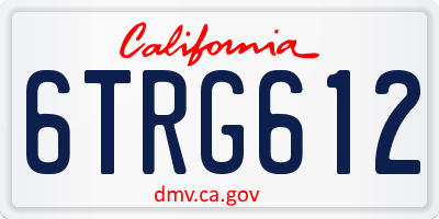 CA license plate 6TRG612