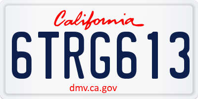 CA license plate 6TRG613