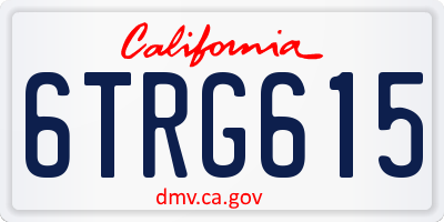 CA license plate 6TRG615