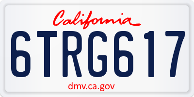 CA license plate 6TRG617