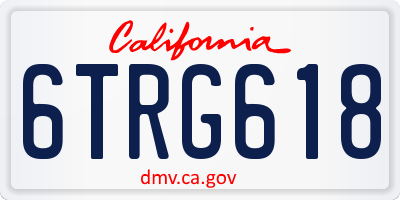 CA license plate 6TRG618