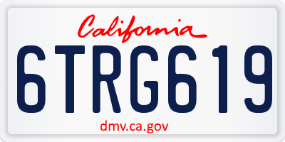 CA license plate 6TRG619