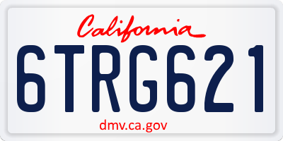 CA license plate 6TRG621