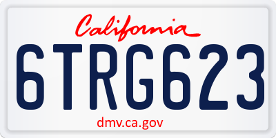 CA license plate 6TRG623