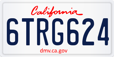 CA license plate 6TRG624