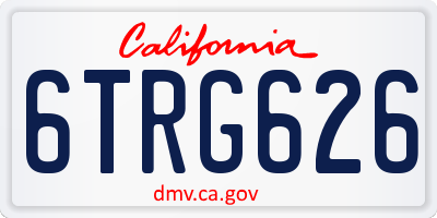 CA license plate 6TRG626