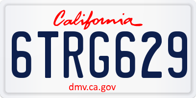 CA license plate 6TRG629
