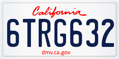 CA license plate 6TRG632
