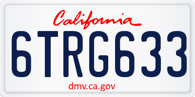 CA license plate 6TRG633