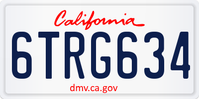CA license plate 6TRG634
