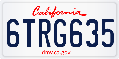 CA license plate 6TRG635