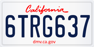 CA license plate 6TRG637