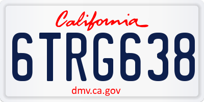 CA license plate 6TRG638