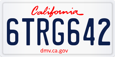 CA license plate 6TRG642
