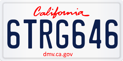 CA license plate 6TRG646