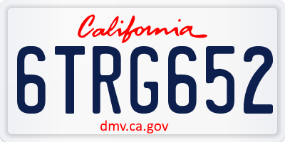 CA license plate 6TRG652