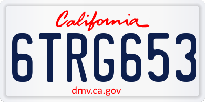 CA license plate 6TRG653